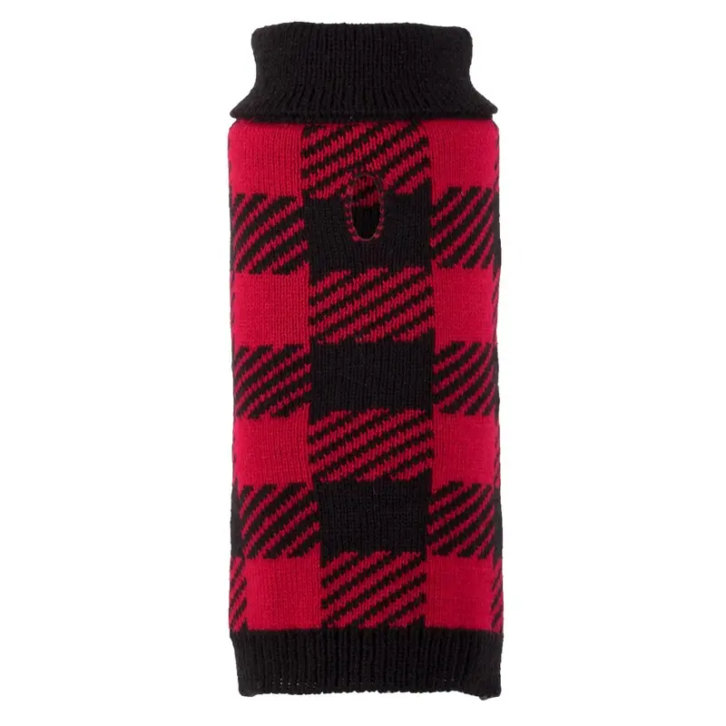 Worthy Dog Buffalo Plaid Turtleneck Dog Sweater