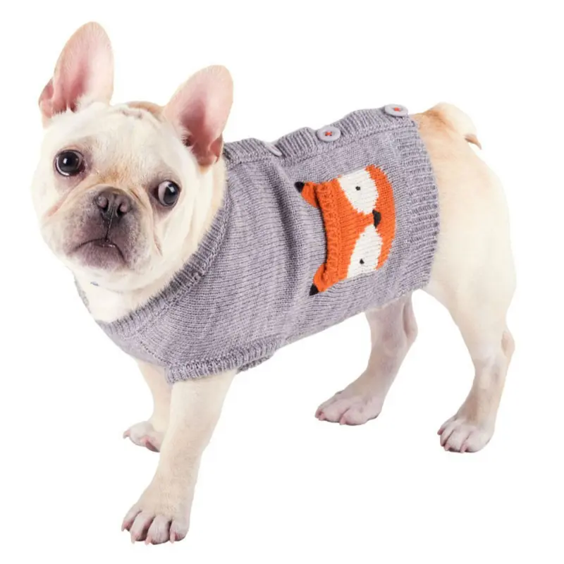 Worthy Dog Fox Dog Cardigan - Gray
