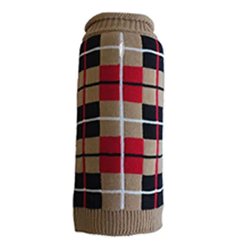 Worthy Dog Oxford Plaid Dog Sweater - Tan