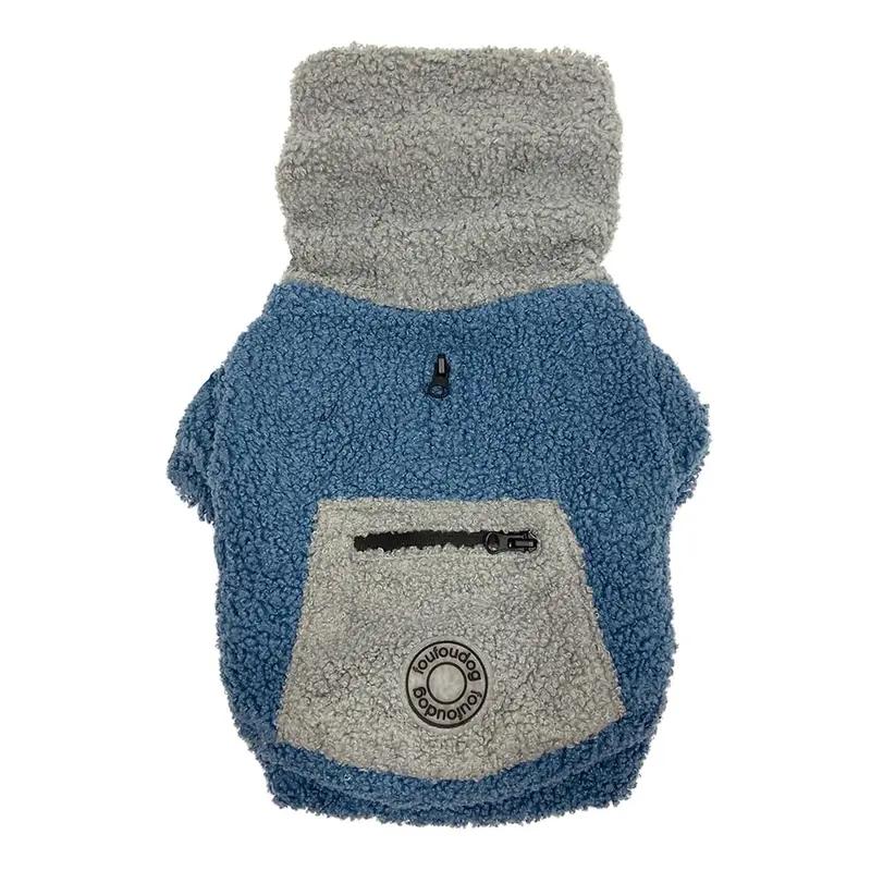foufou Dog Fleece Snoody Dog Hoodie - Blue