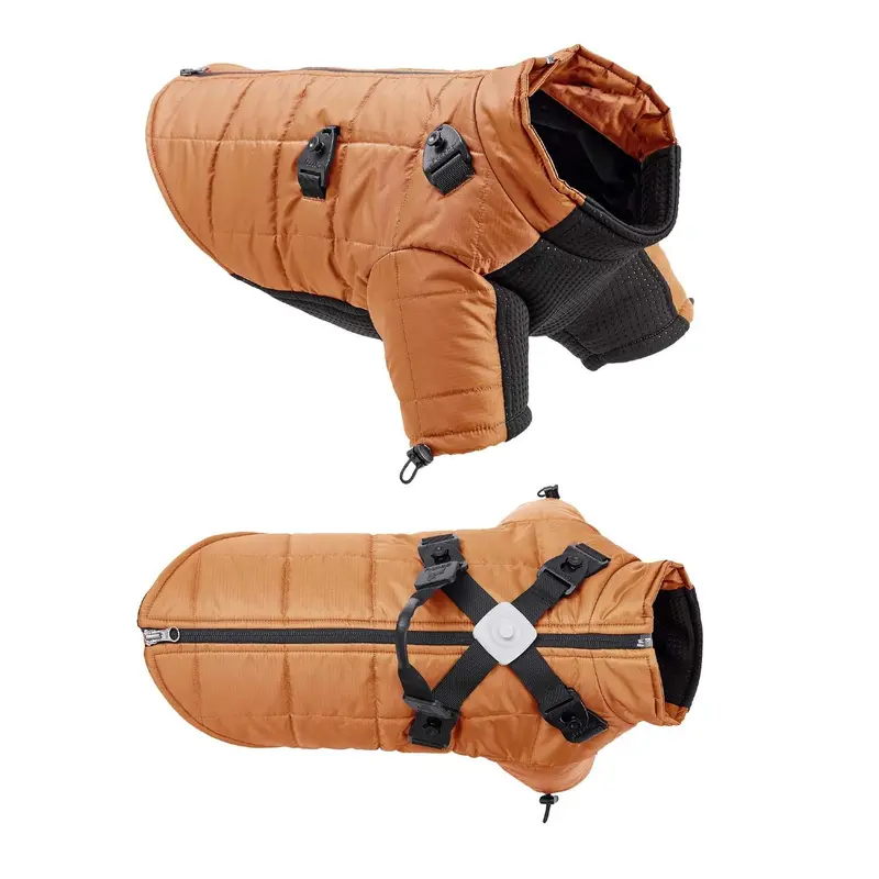 Gooby Alpine Explorer Halter Dog Coat - Adobe