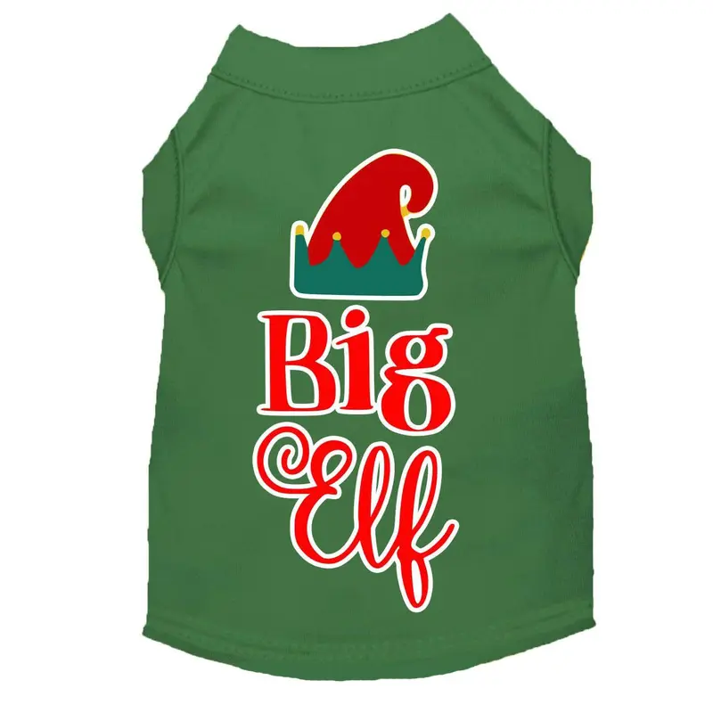 Mirage Big Elf Christmas Dog T-Shirt - Green