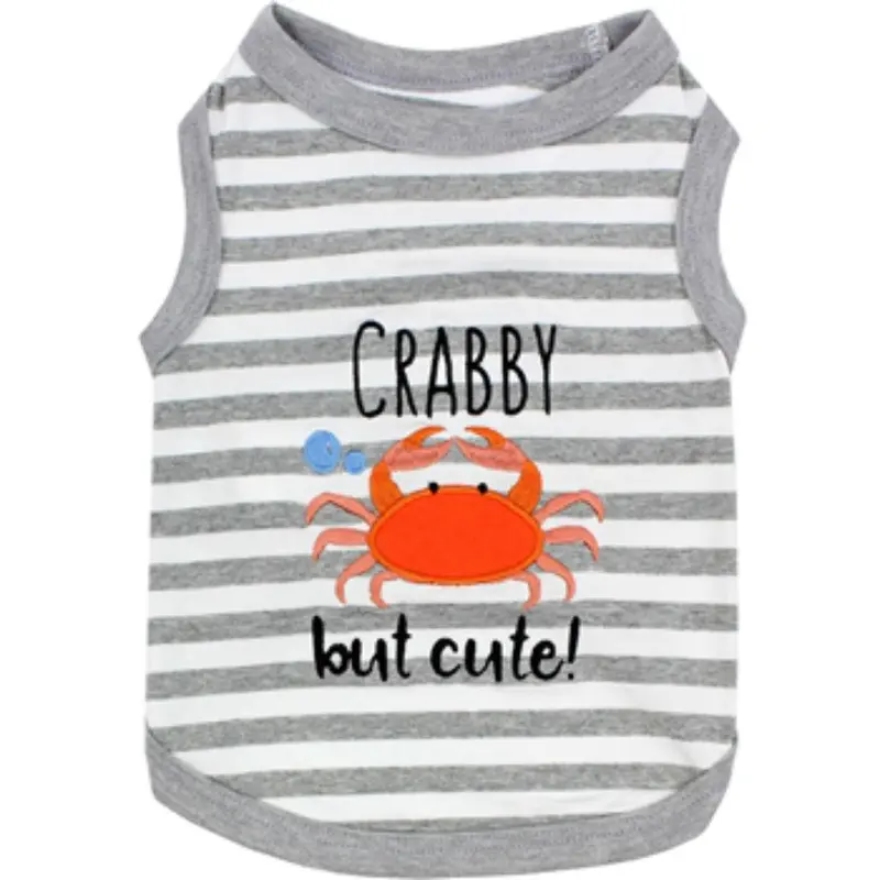 Crabby But Cute Dog Tank by Parisian Pet - Gray