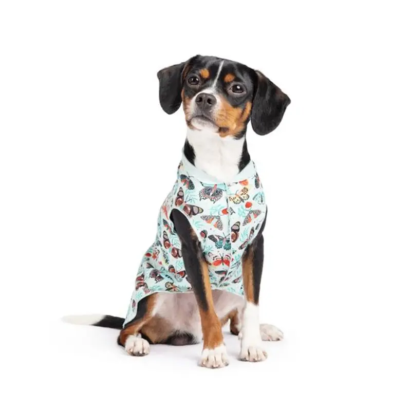 Gold Paw Sun Shield Dog Shirt - Folk Art Butterfly - Limited Edition