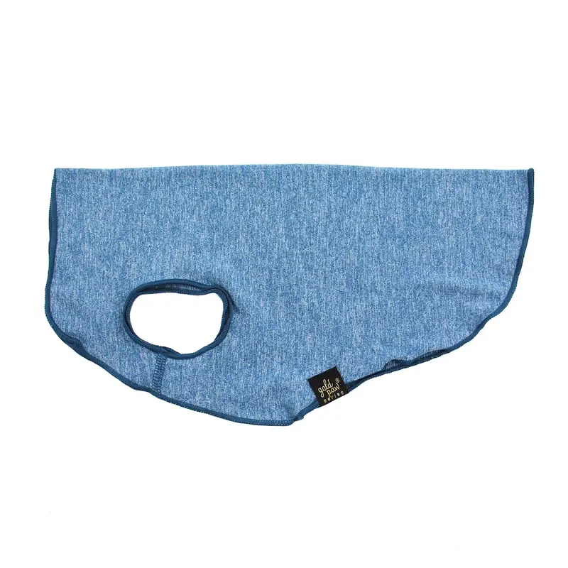 Gold Paw Sun Shield Dog Shirt - Heather Ocean Blue