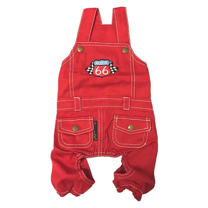 Parisian Pet Route 66 Dog Jumpsuit - Red
