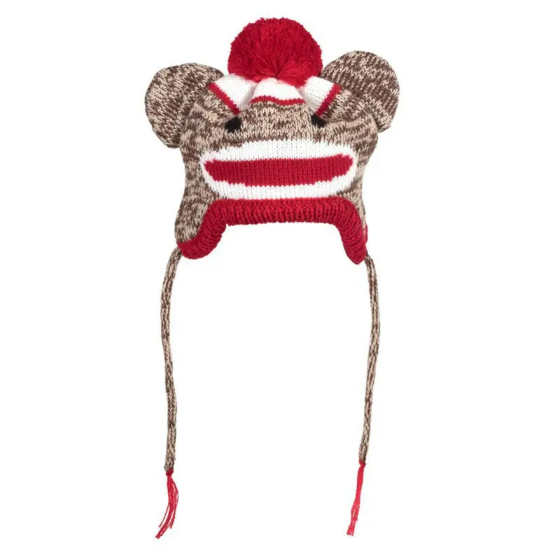 Worthy Dog Sock Monkey Dog Hat - Brown
