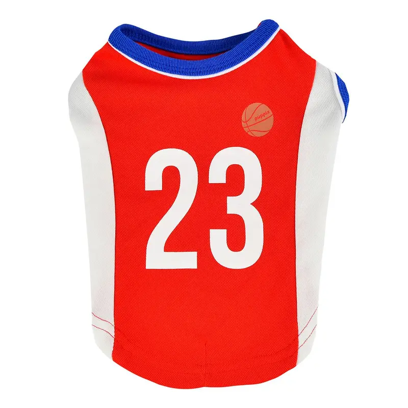 Buzzer Beater Basketball Dog Jersey by Puppia - Red