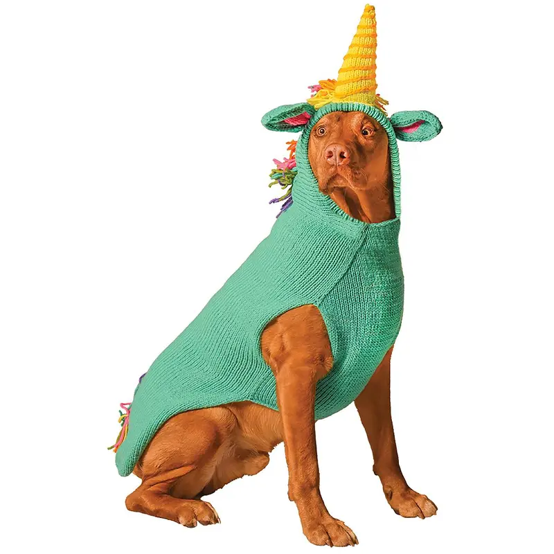 Chilly Dog Handmade Unicorn Hooded Wool Dog Sweater