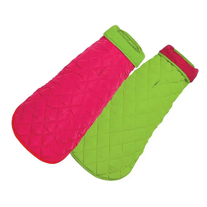 Diamond Quilted Reversible Dog Coat by Up Country - Pink and Lime