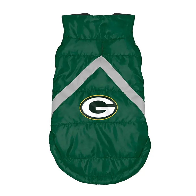 Green Bay Packers Sleeveless Dog Puffer Vest