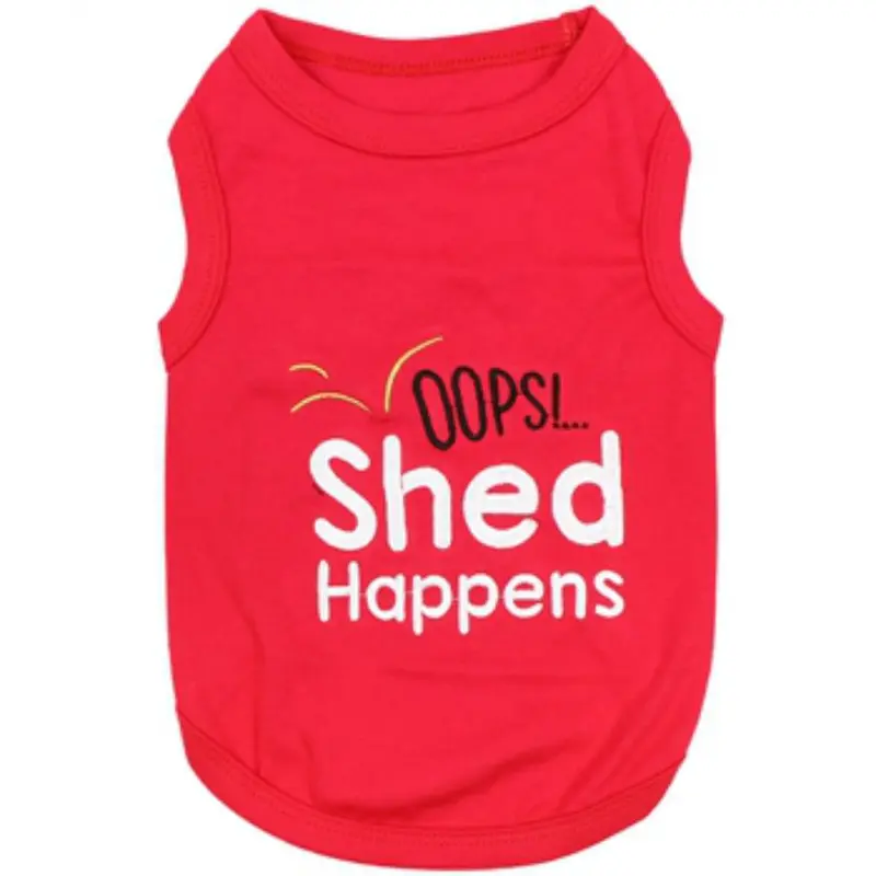 Shed Happens Dog Tank by Parisian Pet - Red