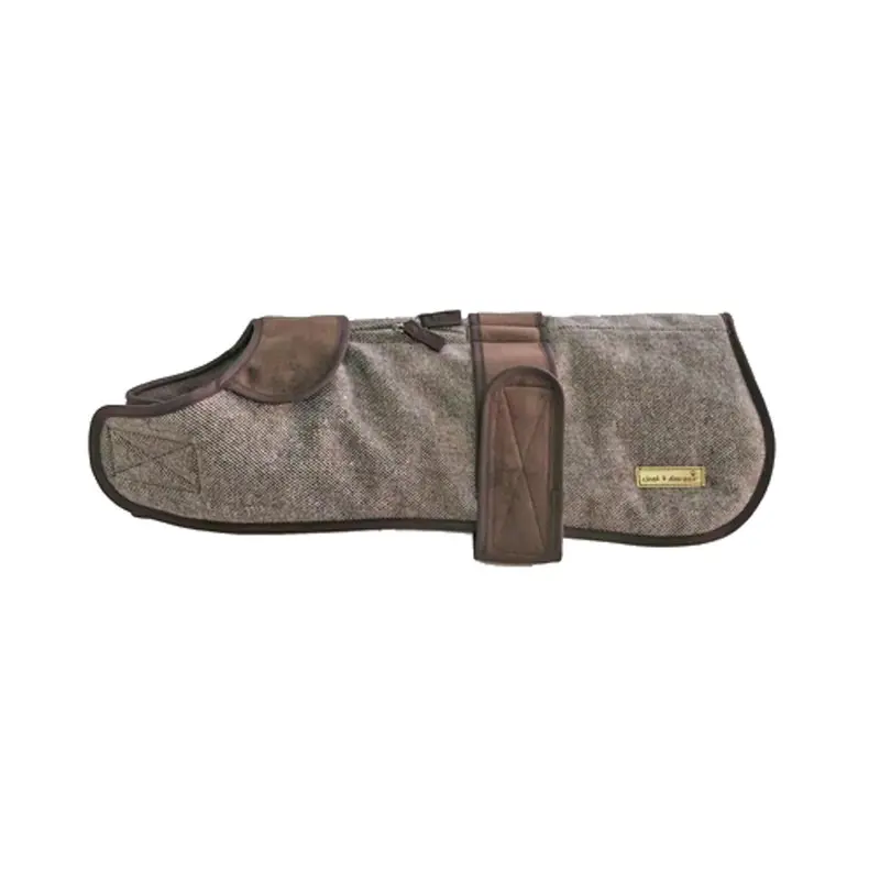 Cloak & Dawggie Twill Flannel Blanket Dog Coat - Choco