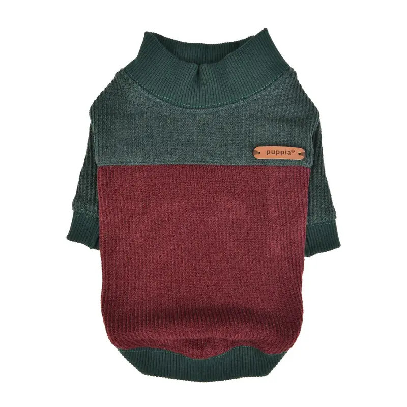 Evan Dog Shirt by Puppia - Khaki/Wine