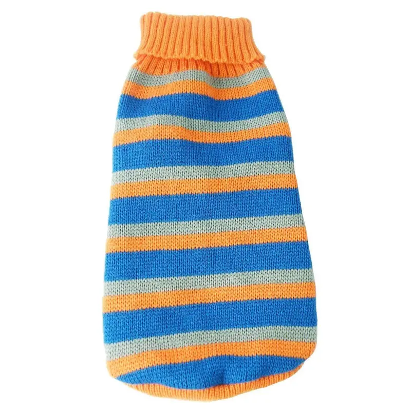 Pet Life Heavy Cable Knitted Striped Polo Dog Sweater