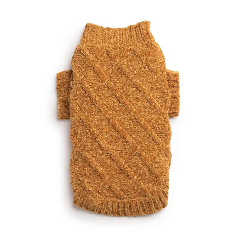 fabdog Chenille Mockneck Dog Sweater - Gold