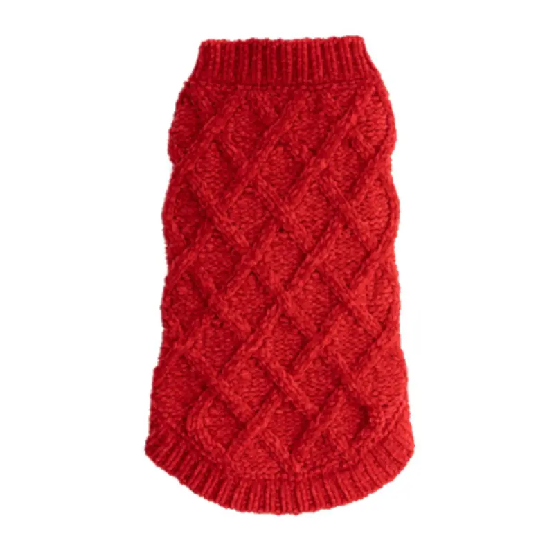 fabdog Chenille Mockneck Dog Sweater - Red