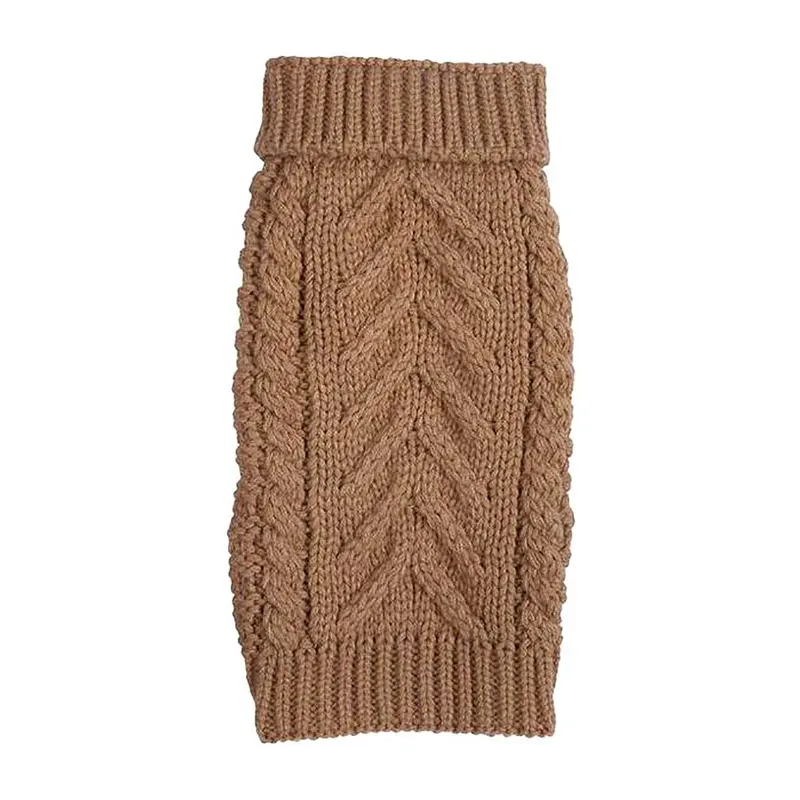 fabdog Chunky Turtleneck Dog Sweater - Camel