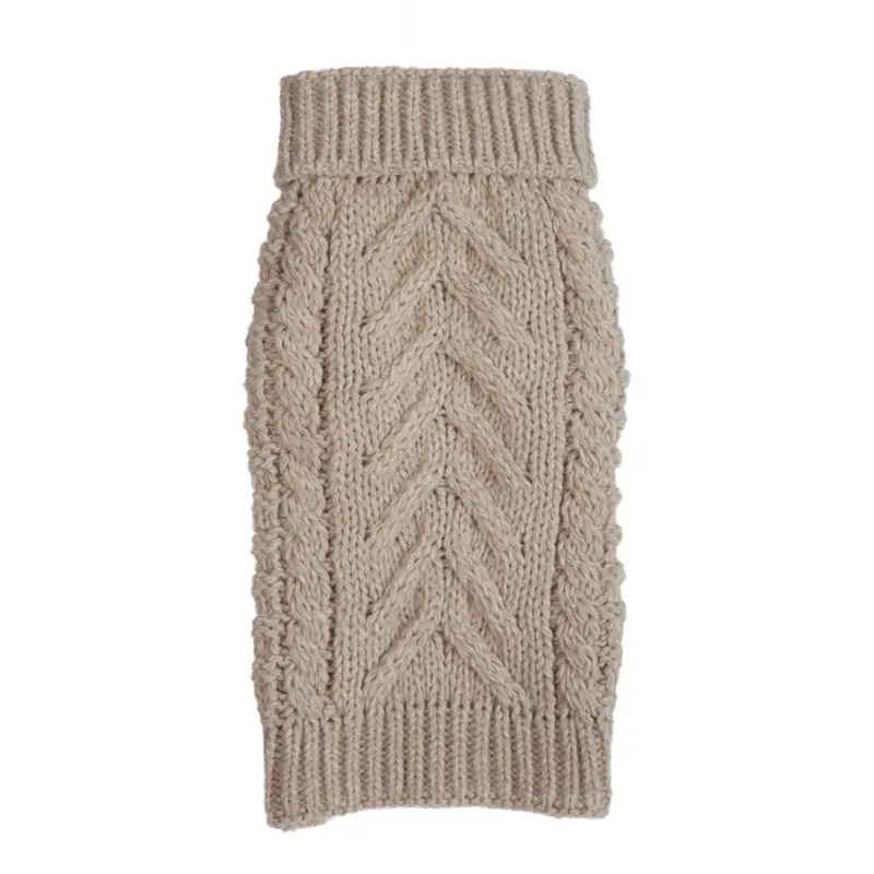 fabdog Chunky Turtleneck Dog Sweater - Oatmeal