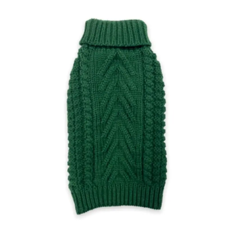 fabdog Chunky Turtleneck Dog Sweater - Spruce