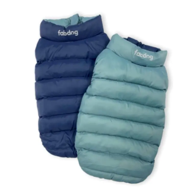 fabdog Pack-N-Go Reversible Dog Coat - Blue Combo
