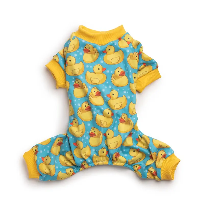fabdog Printed Onesie Dog Pajamas - Rubber Ducky