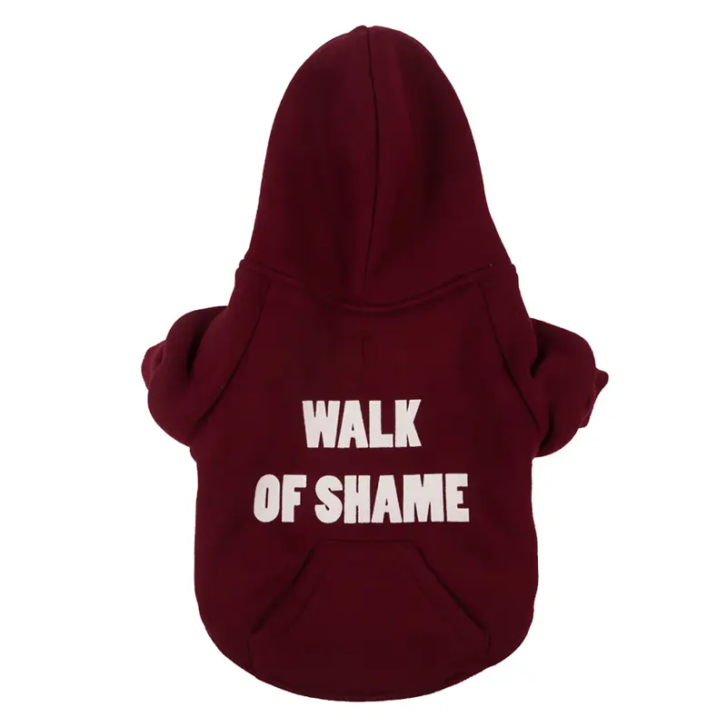 fabdog Walk of Shame Thermal Lined Dog Hoodie - Burgundy