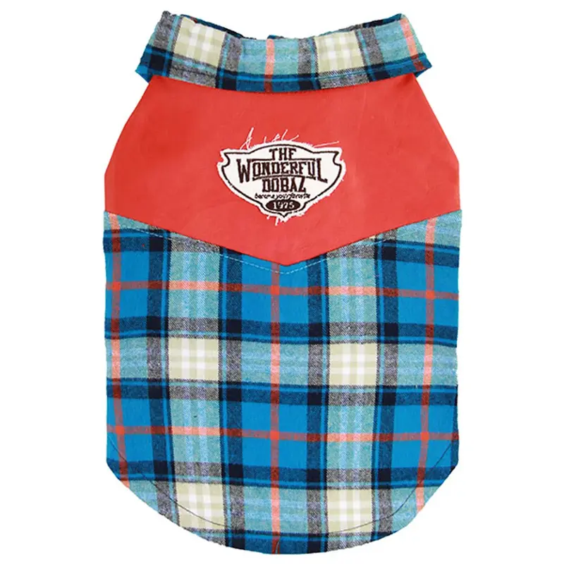 Dobaz Plaid Camp Dog Shirt - Blue