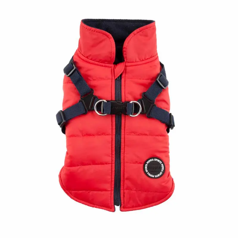 Mountaineer Harness Dog Coat by Puppia - Red