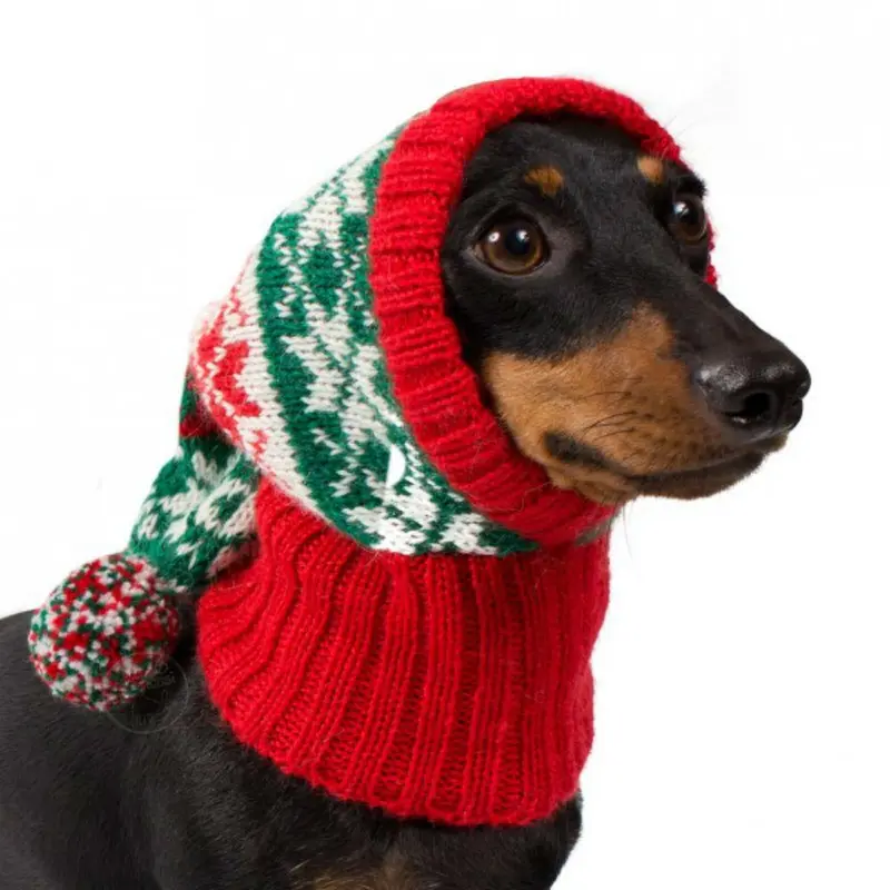 Alqo Wasi Christmas Snowflake Alpaca Winter Dog Hat - Red