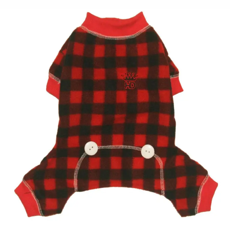 Hip Doggie Lumberjack Fleece Dog Jumper - Black/Red