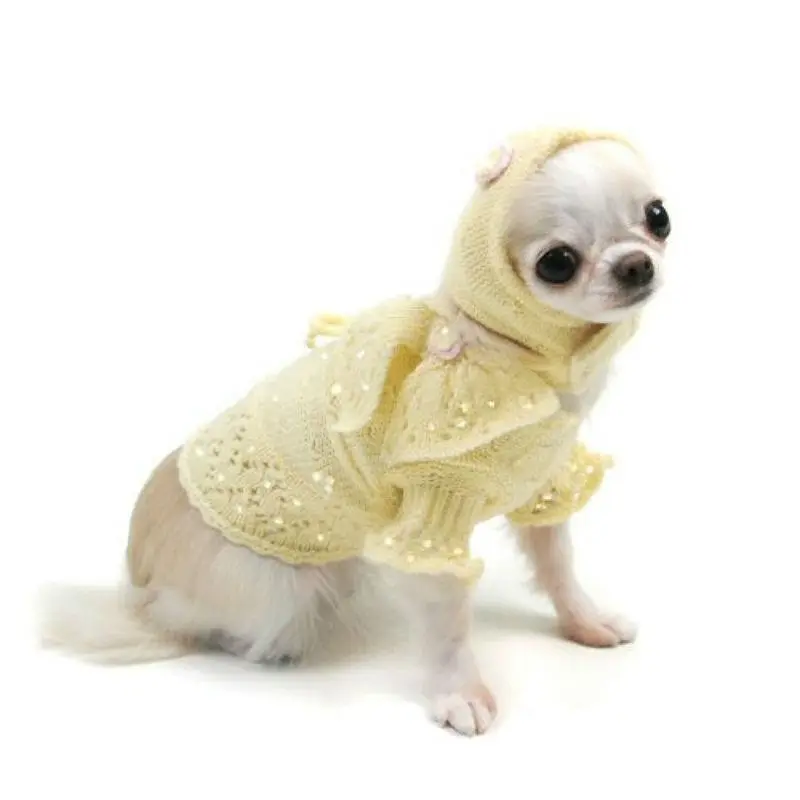 Oscar Newman Buttercup Baby Dog Sweater With Beanie and Scarf Set