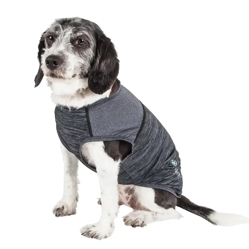 Pet Life ACTIVE Aero-Pawlse Heathered Dog Tank Top T-Shirt - Black