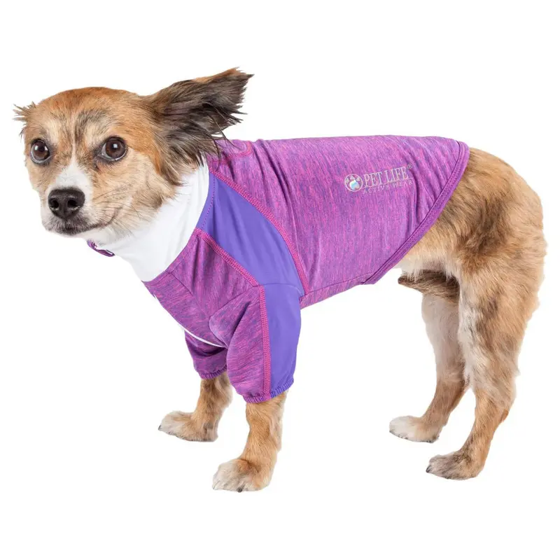Pet Life ACTIVE Chewitt Wagassy Performance Long Sleeve Dog T-Shirt - Lavender