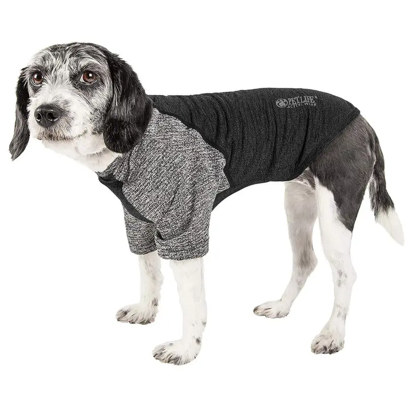 Pet Life ACTIVE Hybreed Two-Toned Performance Dog T-Shirt - Black and Gray