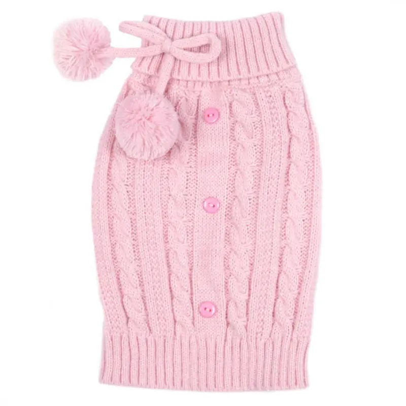 East Side Collection Pink Cable Knit Dog Sweater