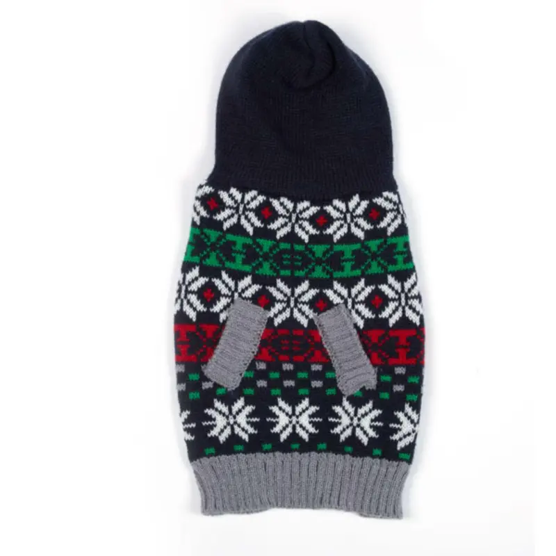 East Side Collection Snowflake Dog Sweater Hoodie