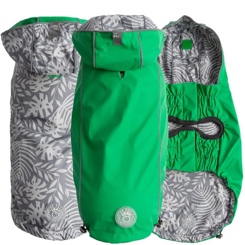 GF Pet Reversible Elasto-Fit Dog Raincoat - Green