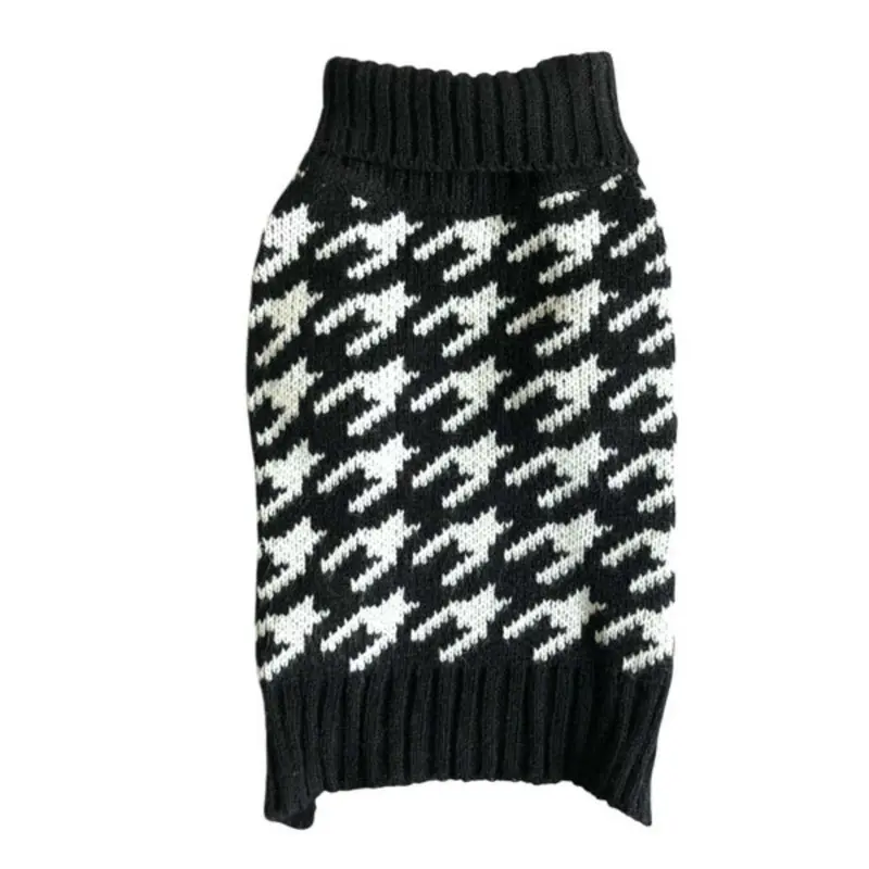 Zack & Zoey Houndstooth Knit Dog Sweater