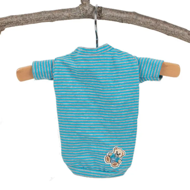 Hello Doggie Candy Striped Dog Shirt - Blue