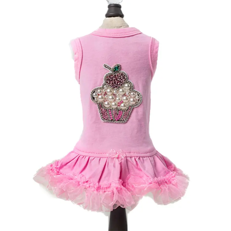 Hello Doggie Lil Miss Cupcake Dog Dress - Pink