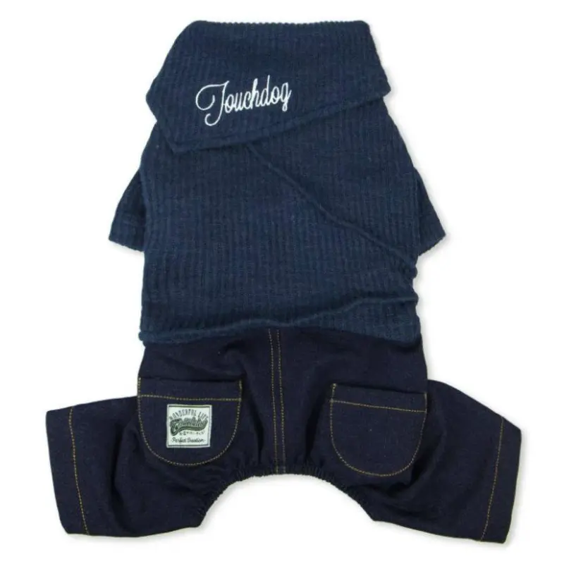 Pet Life Touchdog Vogue Dog Sweater Outfit - Navy