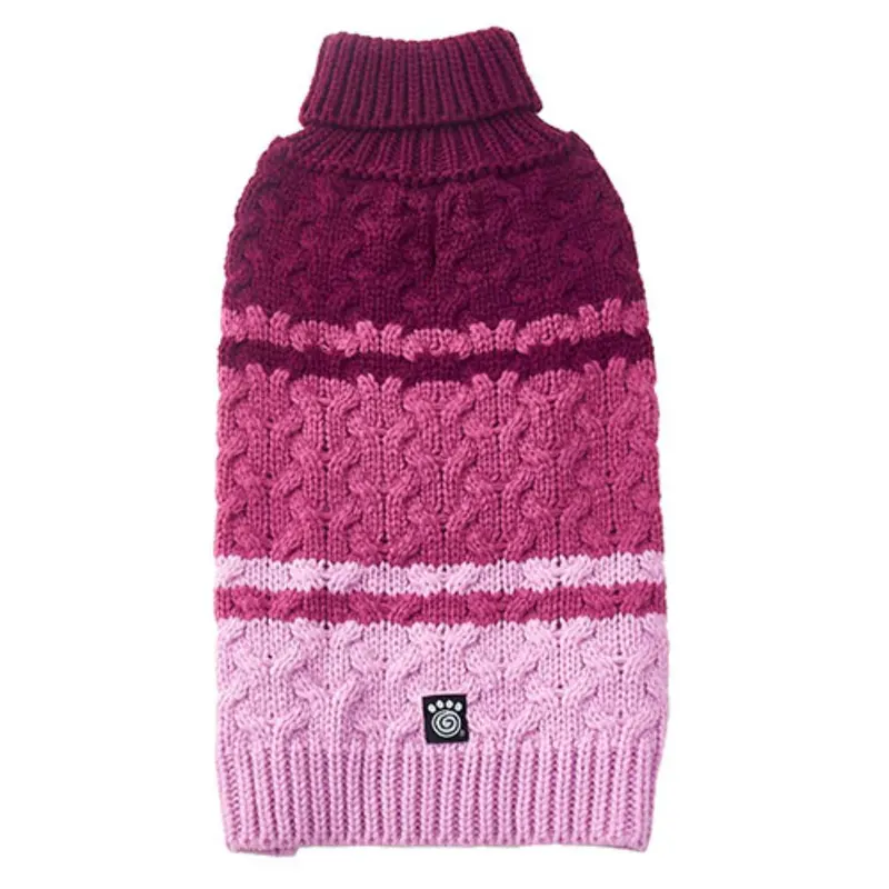 Petrageous Colorblock Striped Dog Sweater - Plum