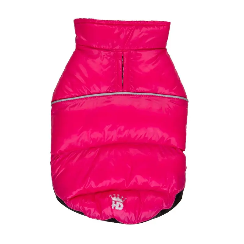 Hip Doggie Flex-Fit Reversible Puffer Dog Vest - Pink/Plaid