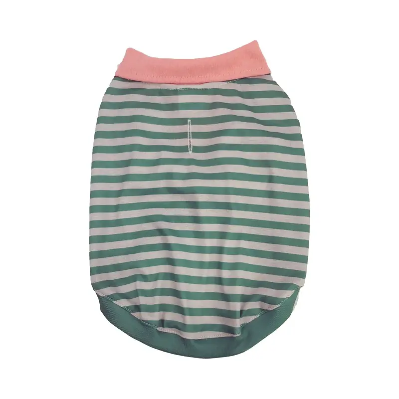 Max's Closet Stripe Dog Polo - Green & Gray