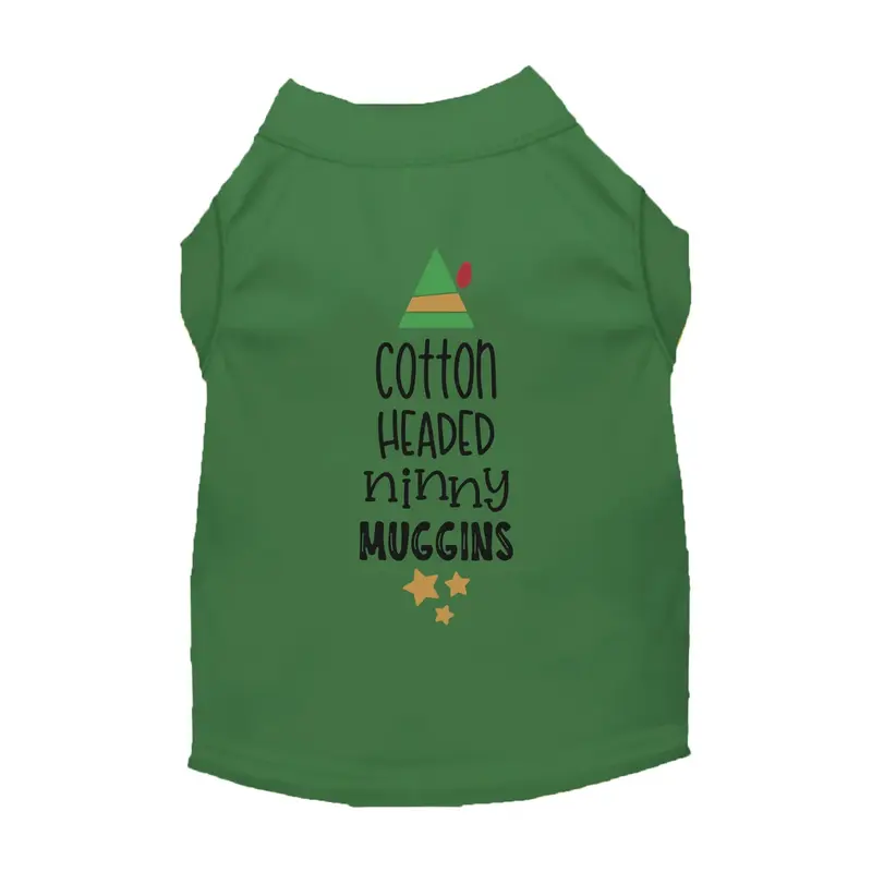 Mirage Holiday Cotton Headed Ninny Muggins Cat & Dog Shirt - Green