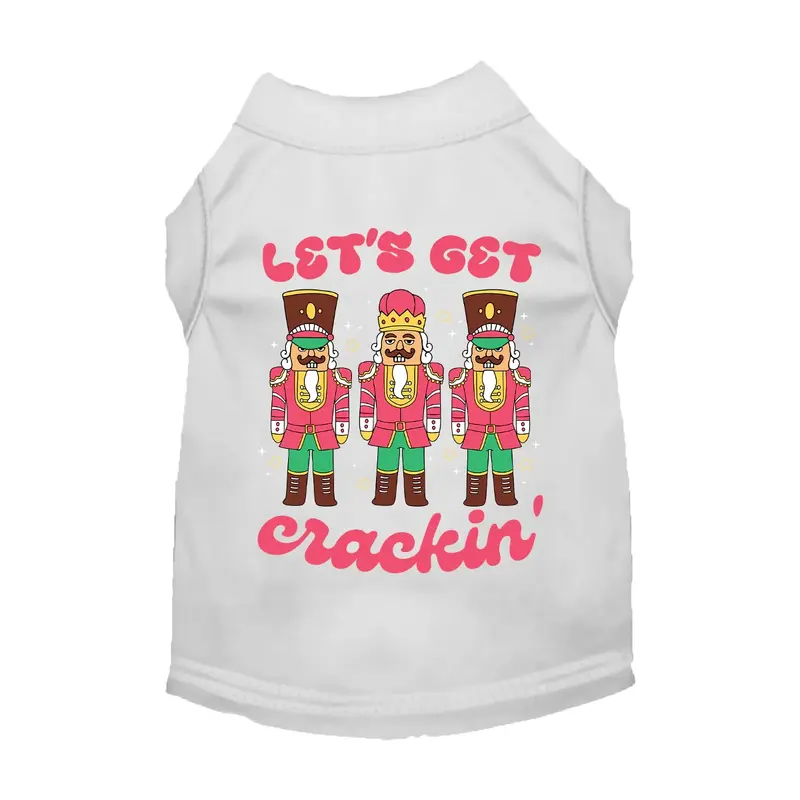 Mirage Holiday Let's Get Crackin' Cat & Dog Shirt - White