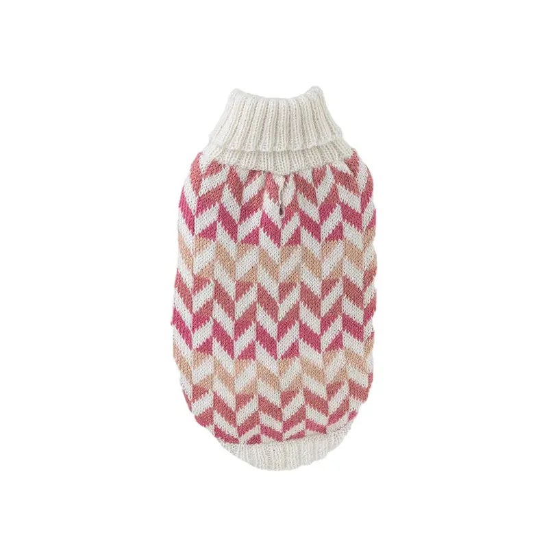 Alqo Wasi Herringbone Alpaca Dog Sweater - Pink
