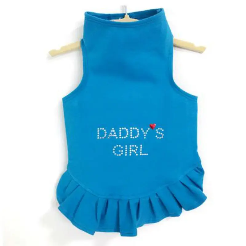 Daisy & Lucy Daddy's Girl Dog Dress - Turquoise