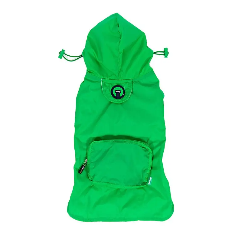 fabdog Pocket Fold Up Dog Raincoat - Green